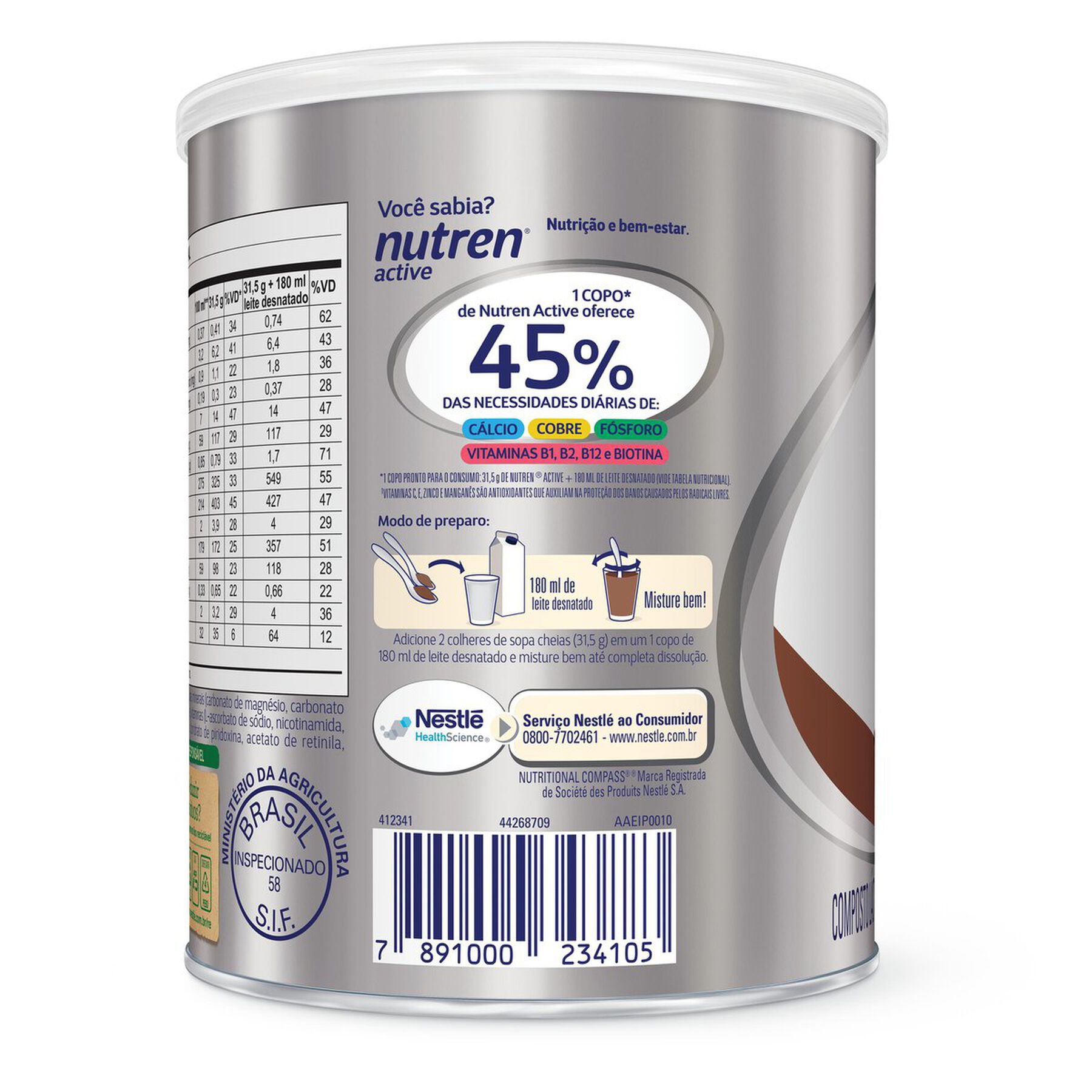 Complemento Alimentar Nutren Active Chocolate 400g&nbsp;