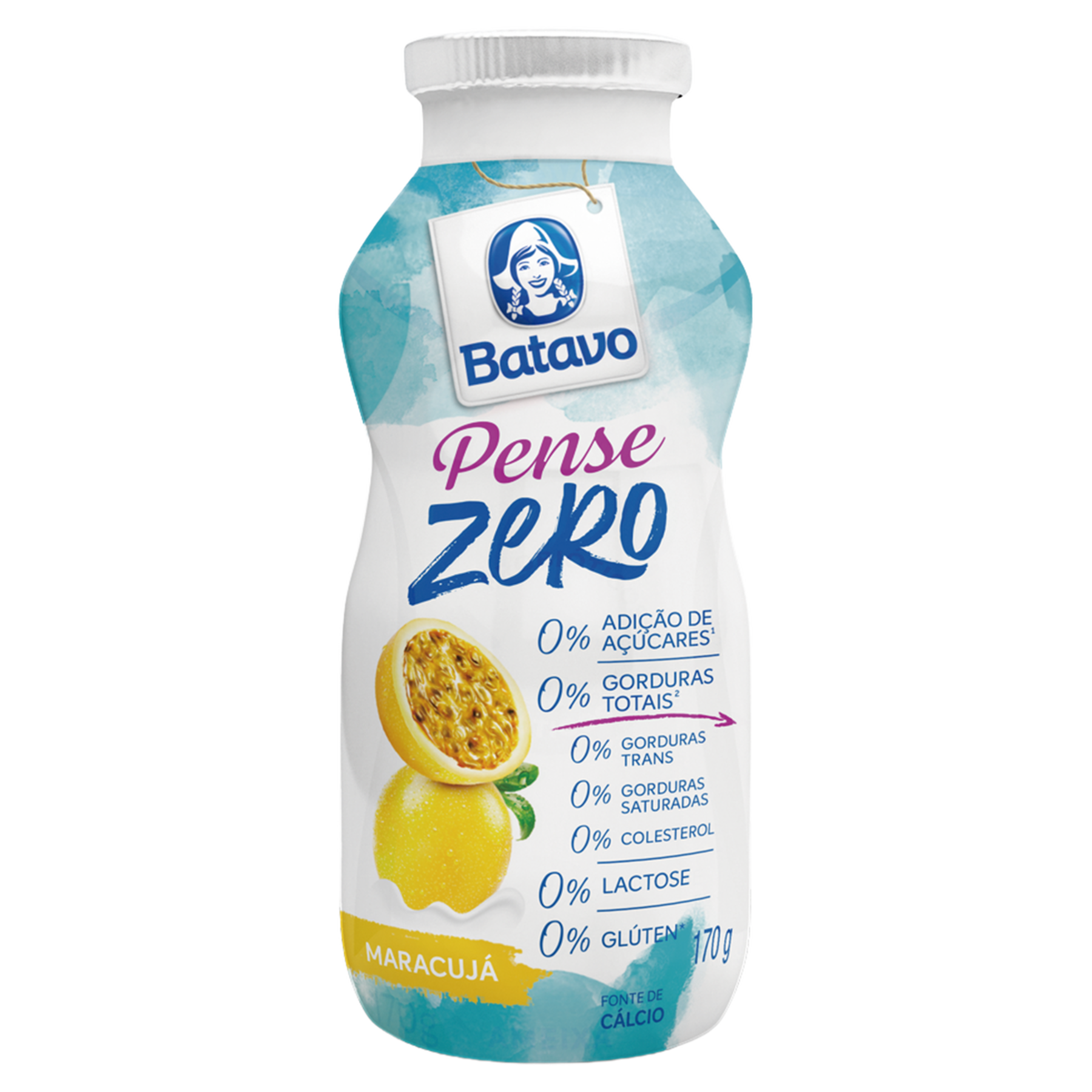 Iogurte Desnatado Maracuj&aacute; Pense Zero Batavo Frasco 170g