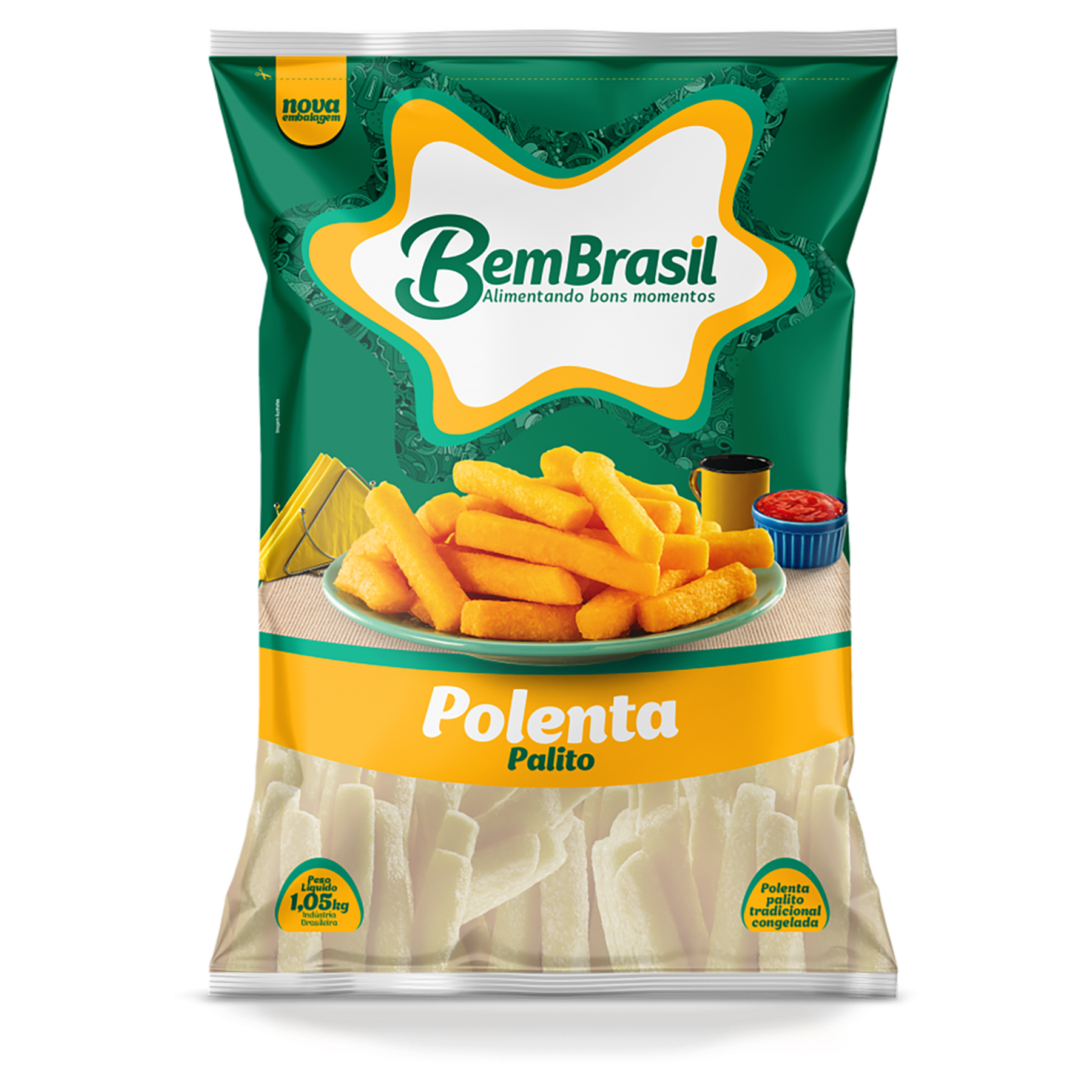 Polenta Palito Congelada Bem Brasil Pacote 1,05kg