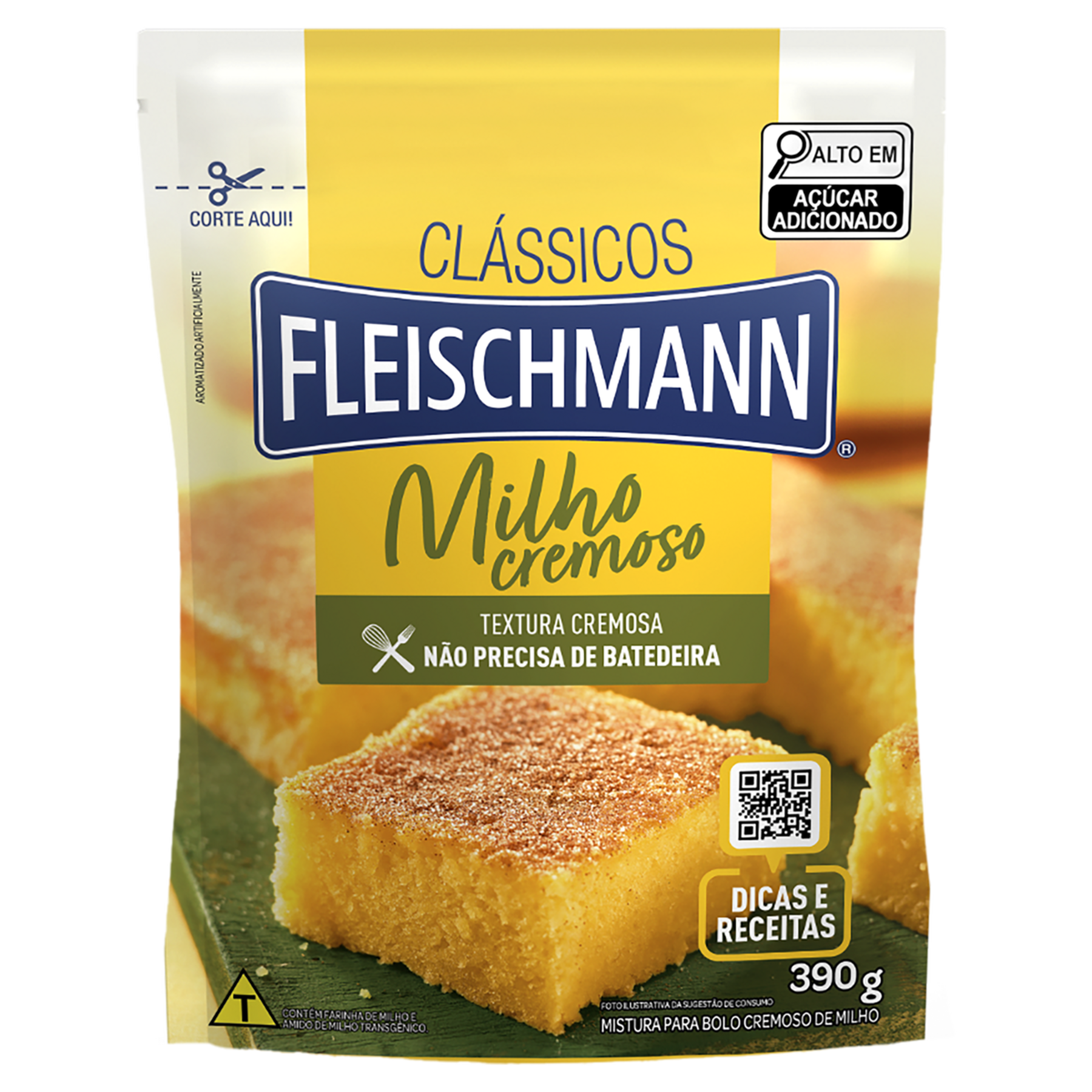 Mistura para Bolo Milho Cremoso Fleischmann Sach&ecirc; 390g