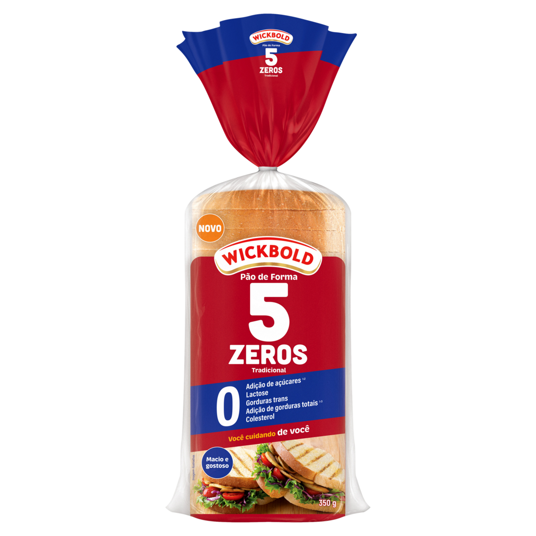 Pão de Forma Tradicional Zero Lactose 5 Zeros Wickbold Pacote 350g