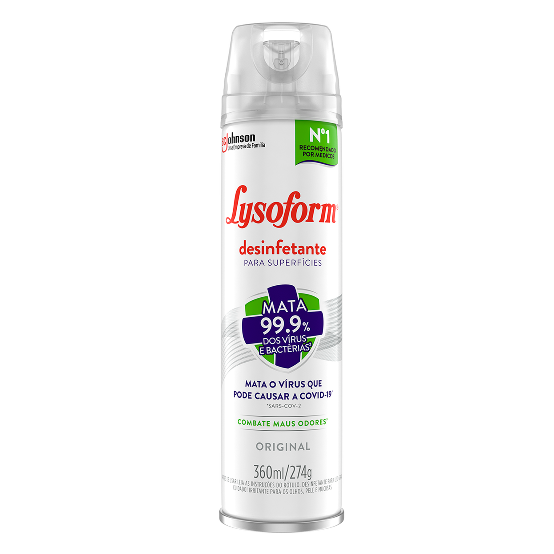 Desinfetante Superfícies Spray Original Lysoform Frasco 360ml