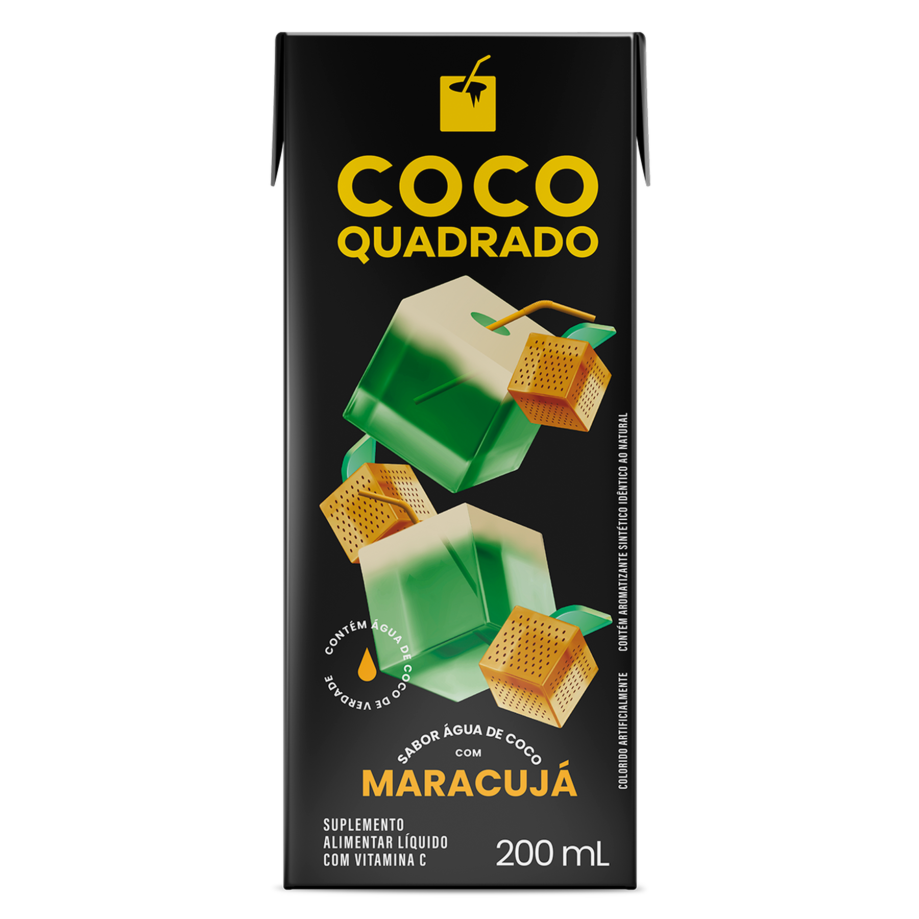 Suplemento L&iacute;quido Maracuj&aacute; Coco Quadrado 200ml