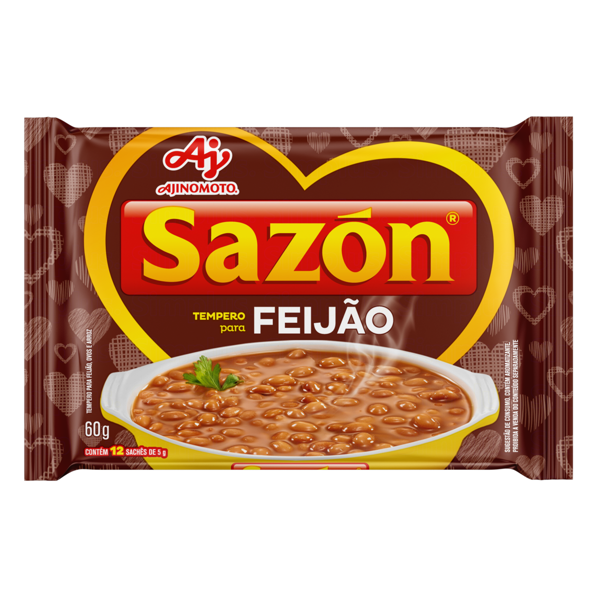 Tempero para Feij&atilde;o Saz&oacute;n Pacote 60g 12 Unidades