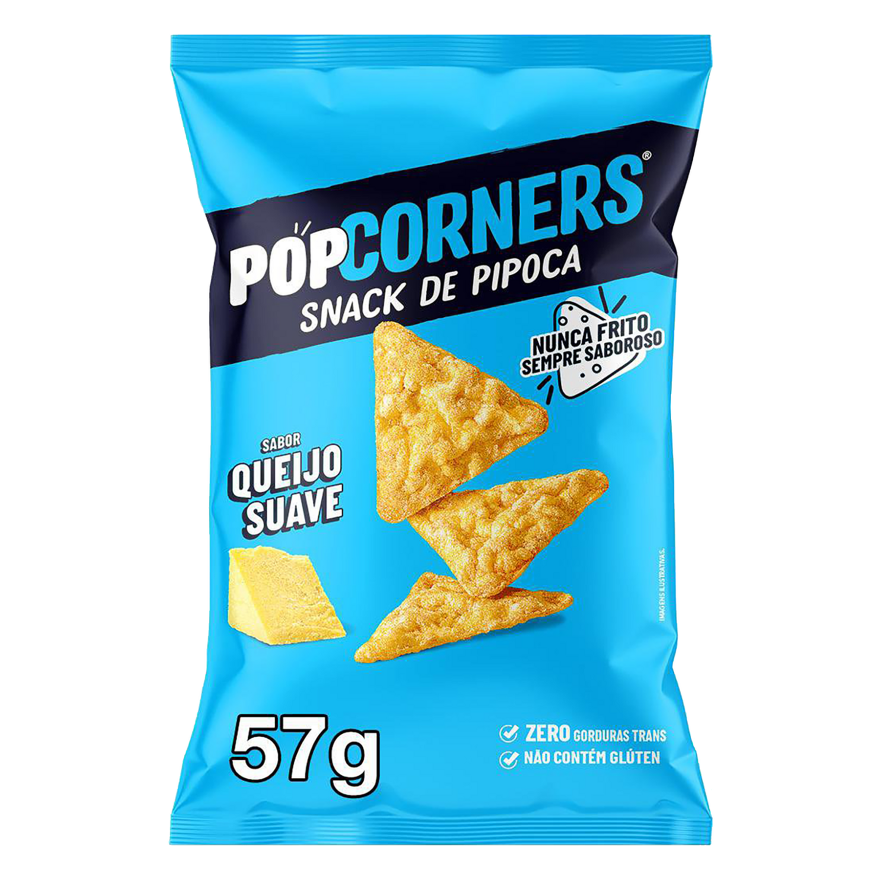 Salgadinho de Milho Queijo Suave Popcorners Pacote 57g