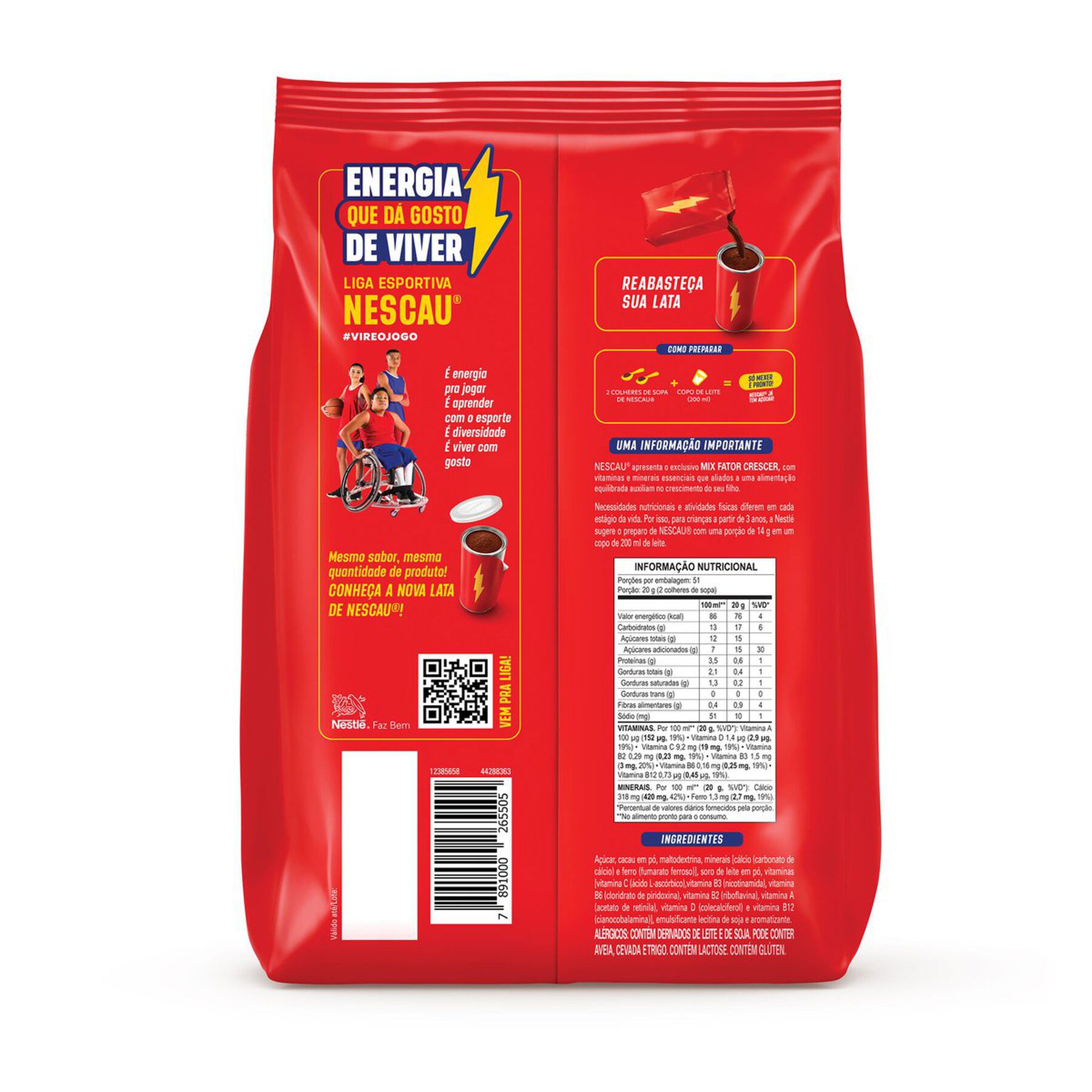 Achocolatado em Pó Nescau Nestlé Pacote 1,02kg