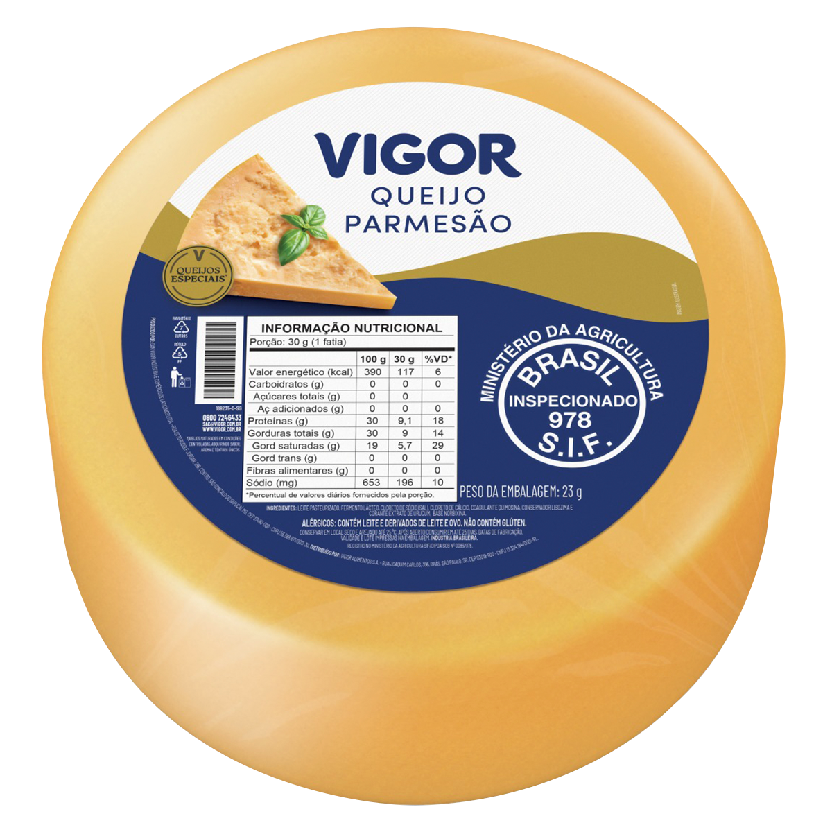 Queijo Parmes&atilde;o Peda&ccedil;o Vigor aprox. 250g