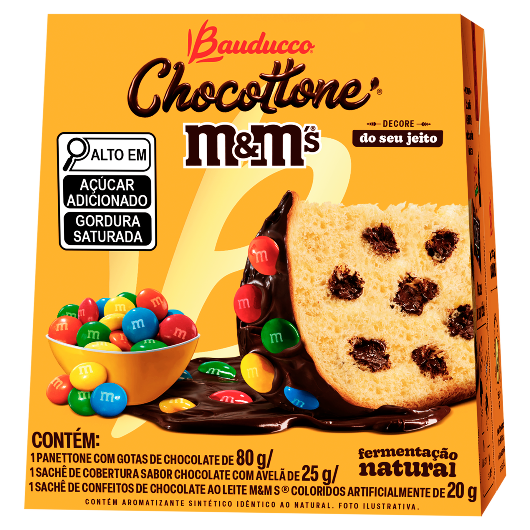 Panettone MMS com Gotas de Chocolate Chocottone Bauducco Caixa 80g