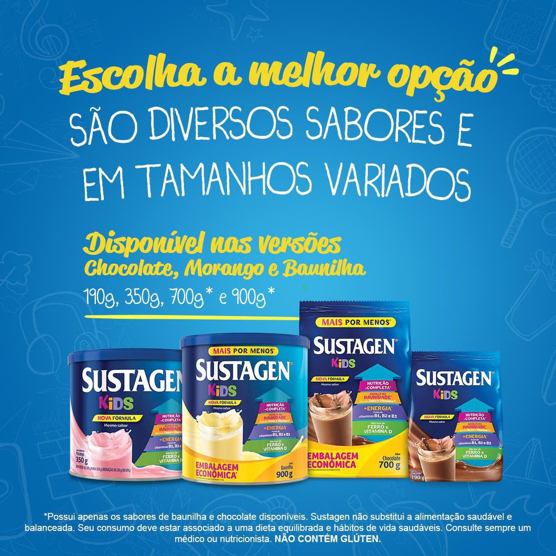 Complemento Alimentar Baunilha Sustagen Kids Lata 380g