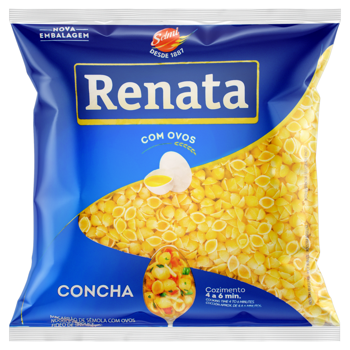 Macarr&atilde;o de S&ecirc;mola com Ovos Concha Renata Pacote 500g