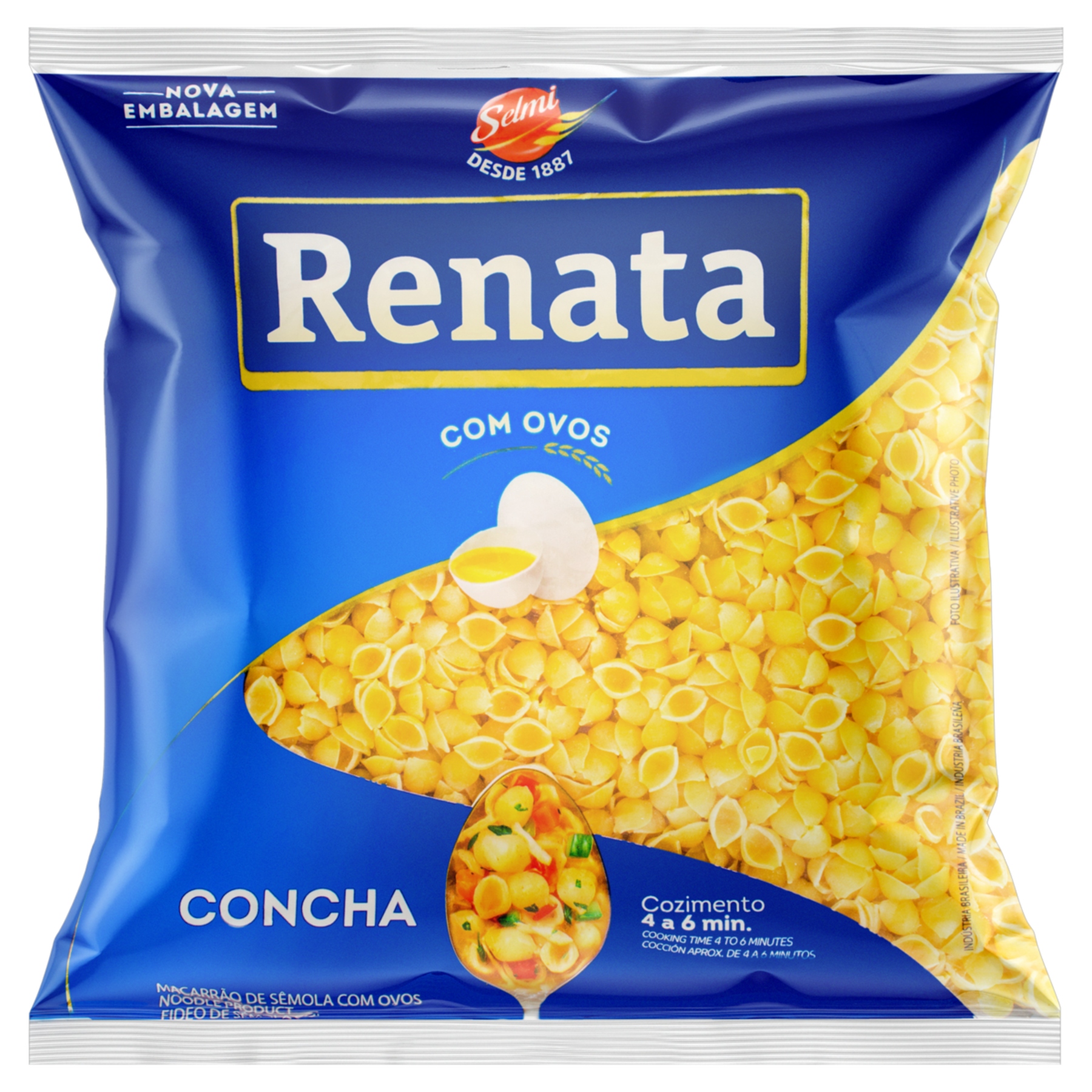 Macarrão de Sêmola com Ovos Concha Renata Pacote 500g