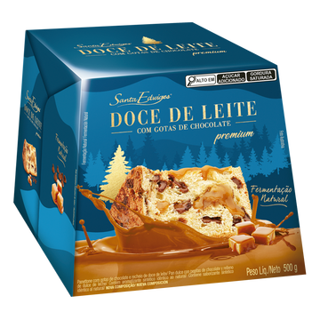 Panettone Premium Doce de Leite Com Gotas de Chocolate Santa Edwiges Caixa 500g