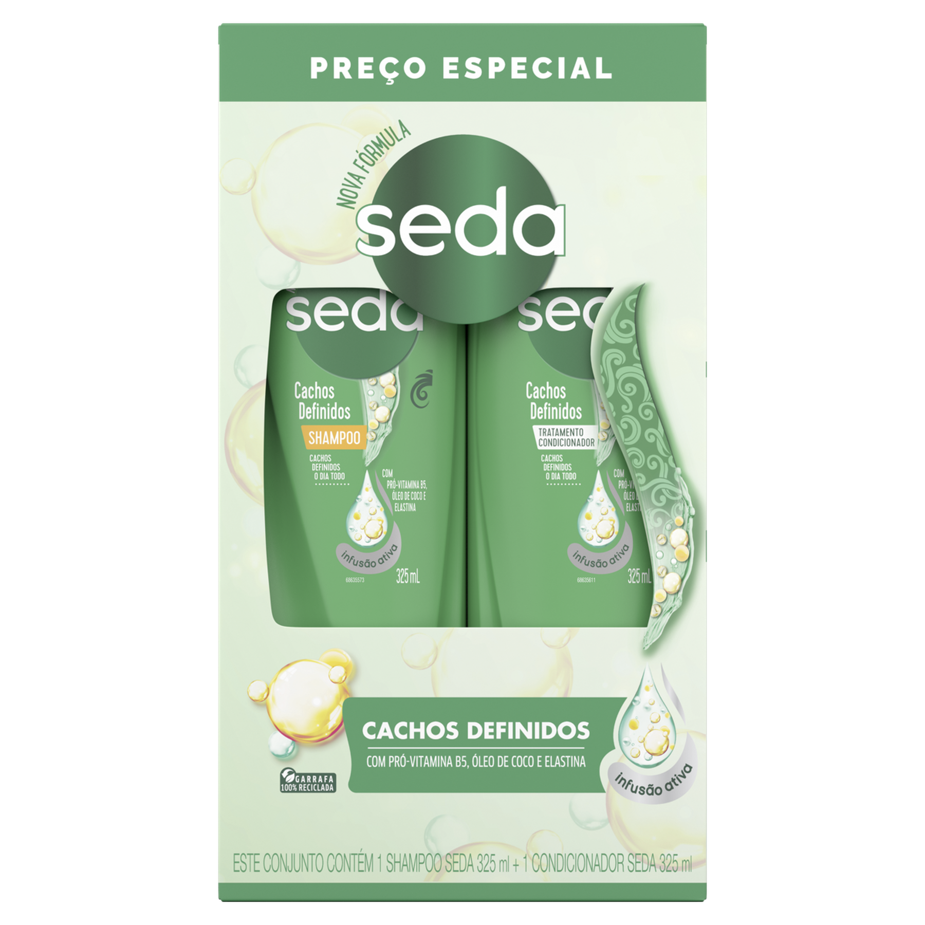 Shampoo 325ml + Condicionador 325ml Cachos Definidos Seda