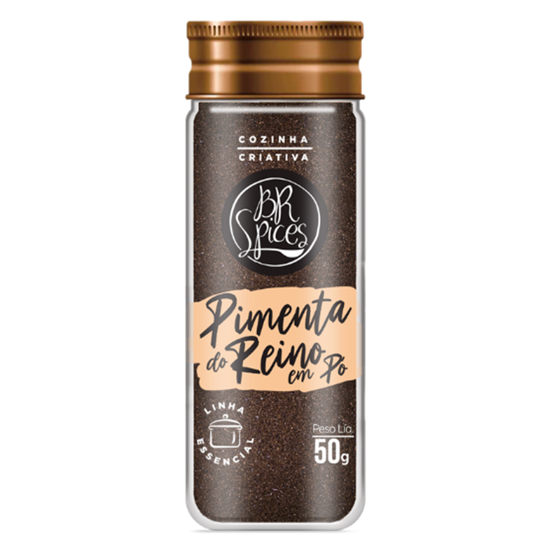 Pimenta do Reino em P&oacute; Essencial BR Spices Vidro 50g