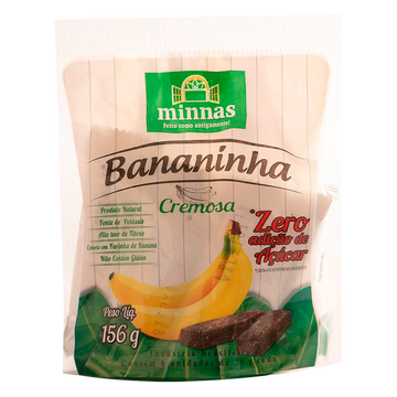 Bananinha Cremosa Zero Adição de Açúcar Minnas Pacote 156g C/6 Unidades