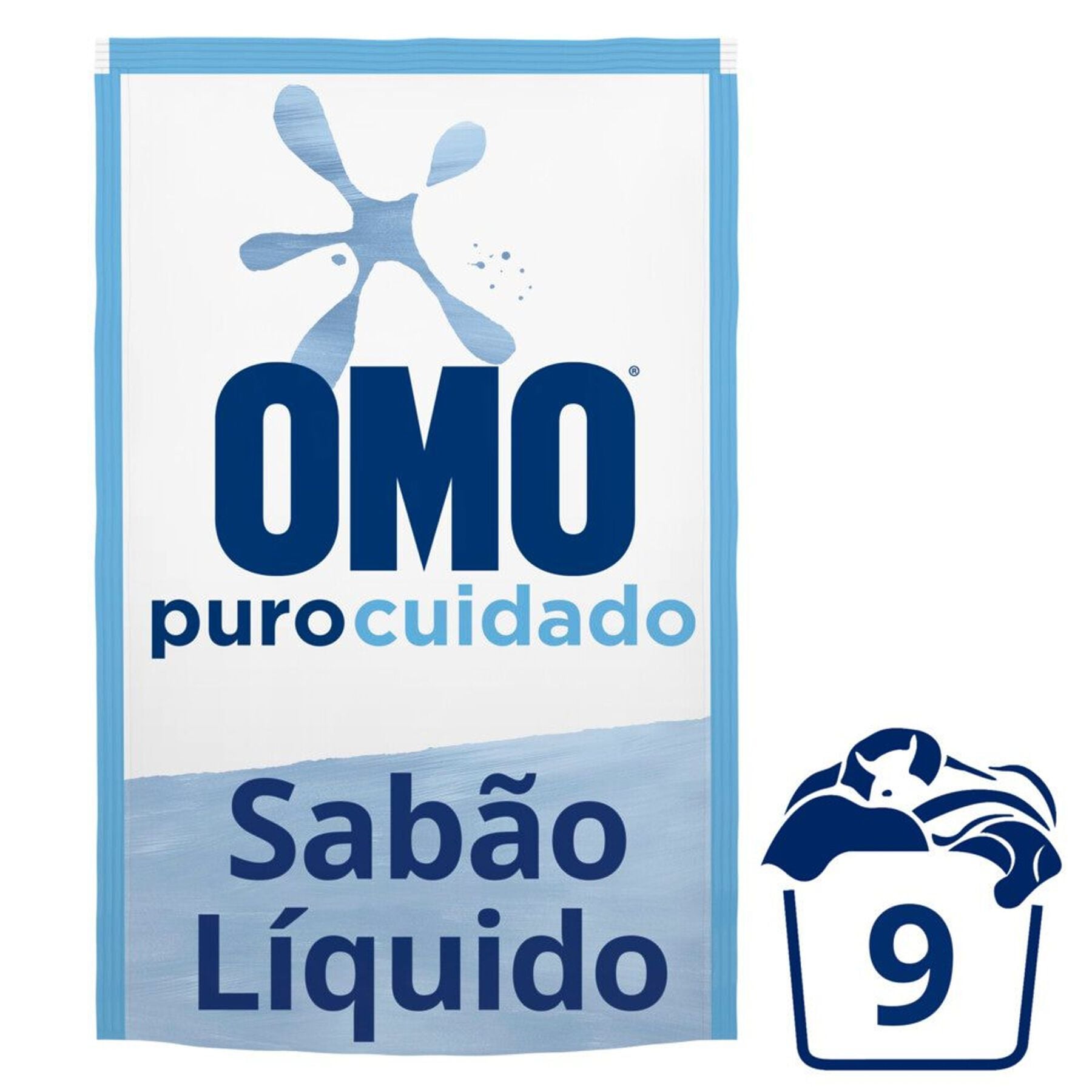 Sab&atilde;o L&iacute;quido Lava Roupas Omo Puro Cuidado Sach&ecirc; 900ml - Refil Econ&ocirc;mico&nbsp;&nbsp;