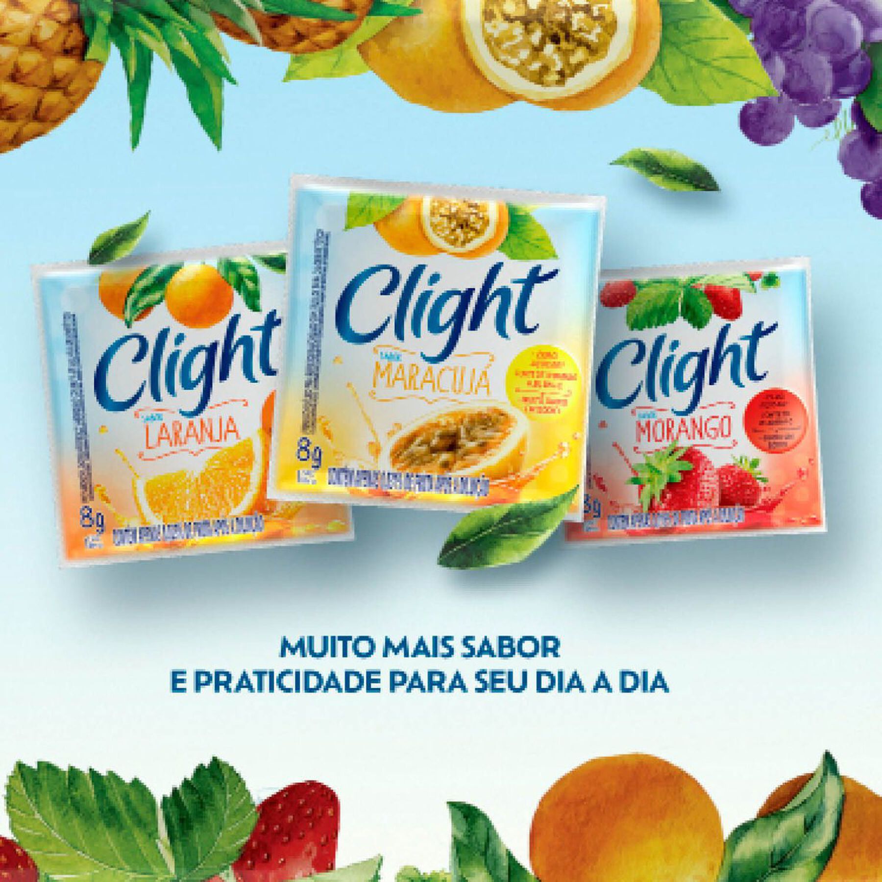 Refresco em Pó Limonada Zero Açúcar Clight Pacote 8g