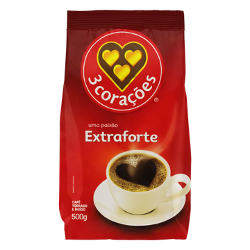 Café Torrado e Moído Extraforte 3 Corações Pacote 500g