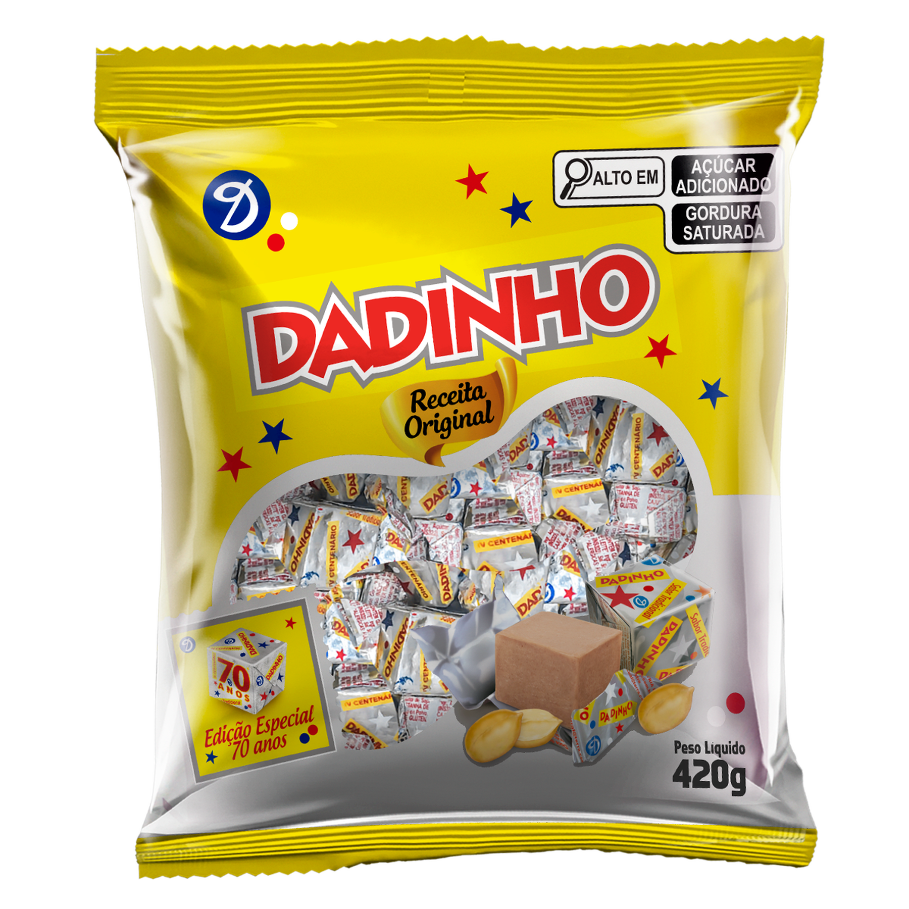 Doce de Amendoim Tradicional Dadinho Pacote 420g
