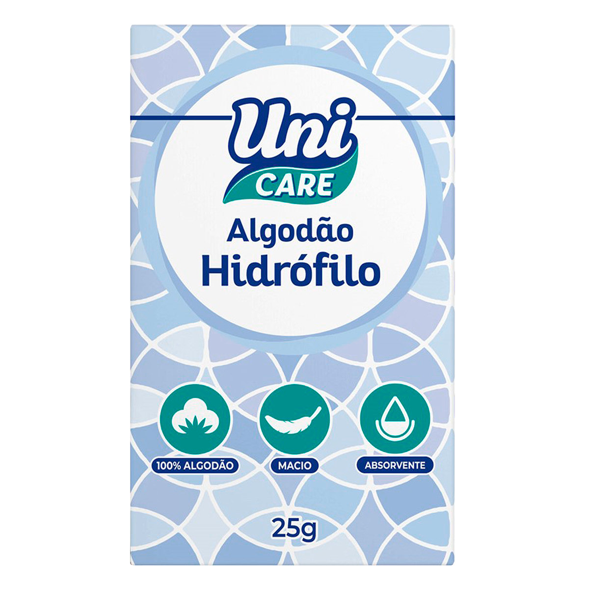 Algod&atilde;o Hidr&oacute;filo Uni Care 25g