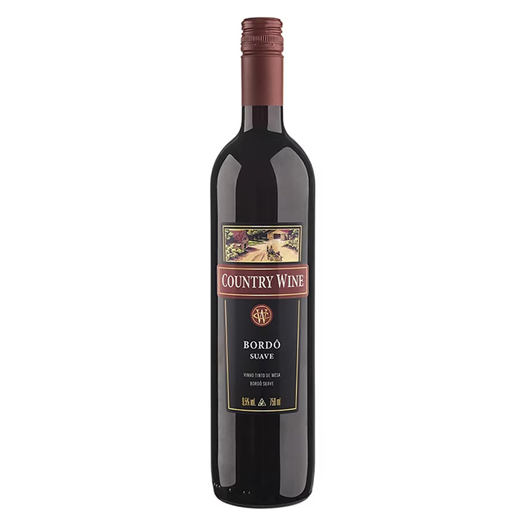 Vinho Tinto Suave Bord&ocirc; Country Wine Garrafa 750ml