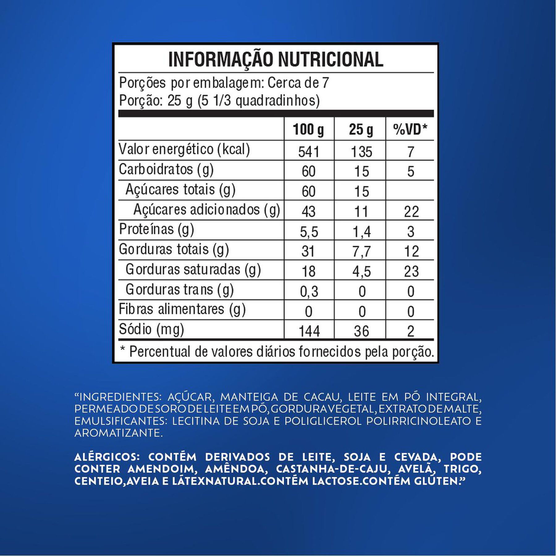 Barra de Chocolate Branco Laka Lacta Pacote 80g