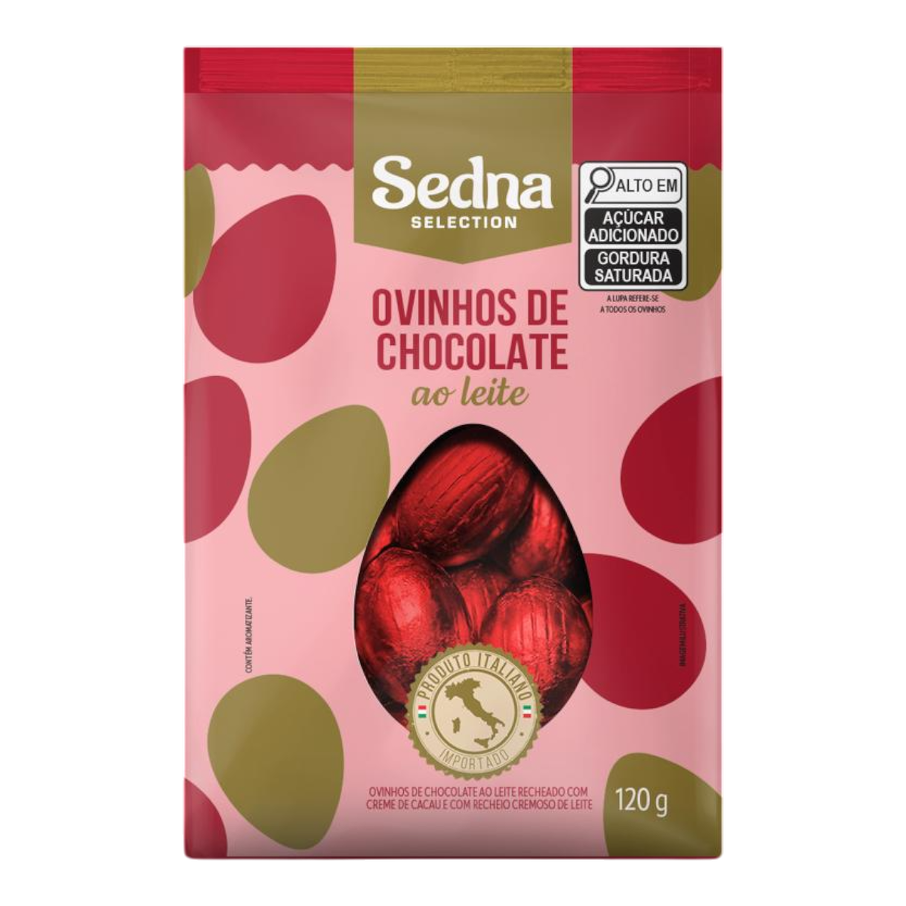 Ovinhos de Chocolate ao Leite Sedna Sach&ecirc; 120g
