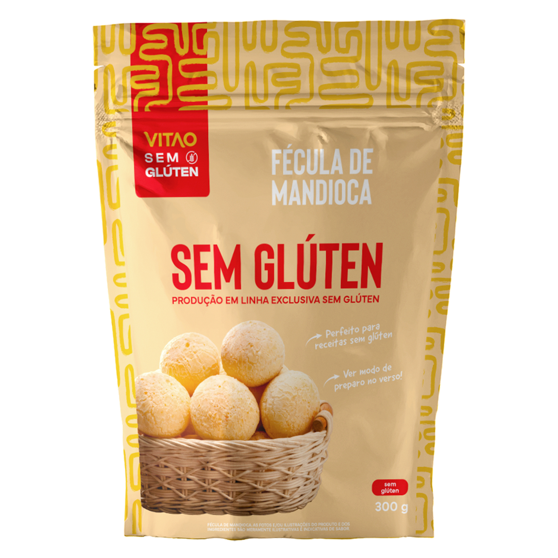 F&eacute;cula de Mandioca Sem Gl&uacute;ten Vitao Pacote 300g