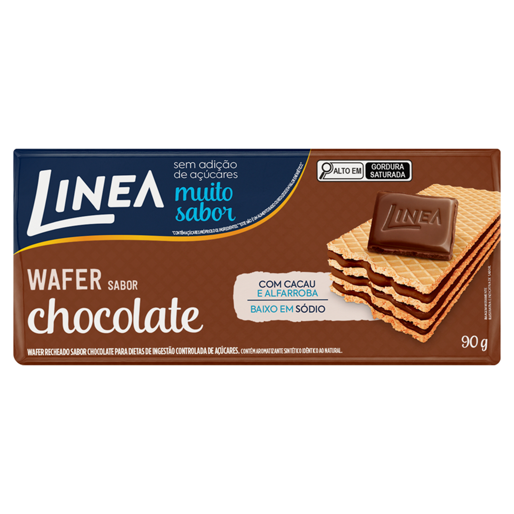 Biscoito Wafer Recheio Chocolate Linea Pacote 90g