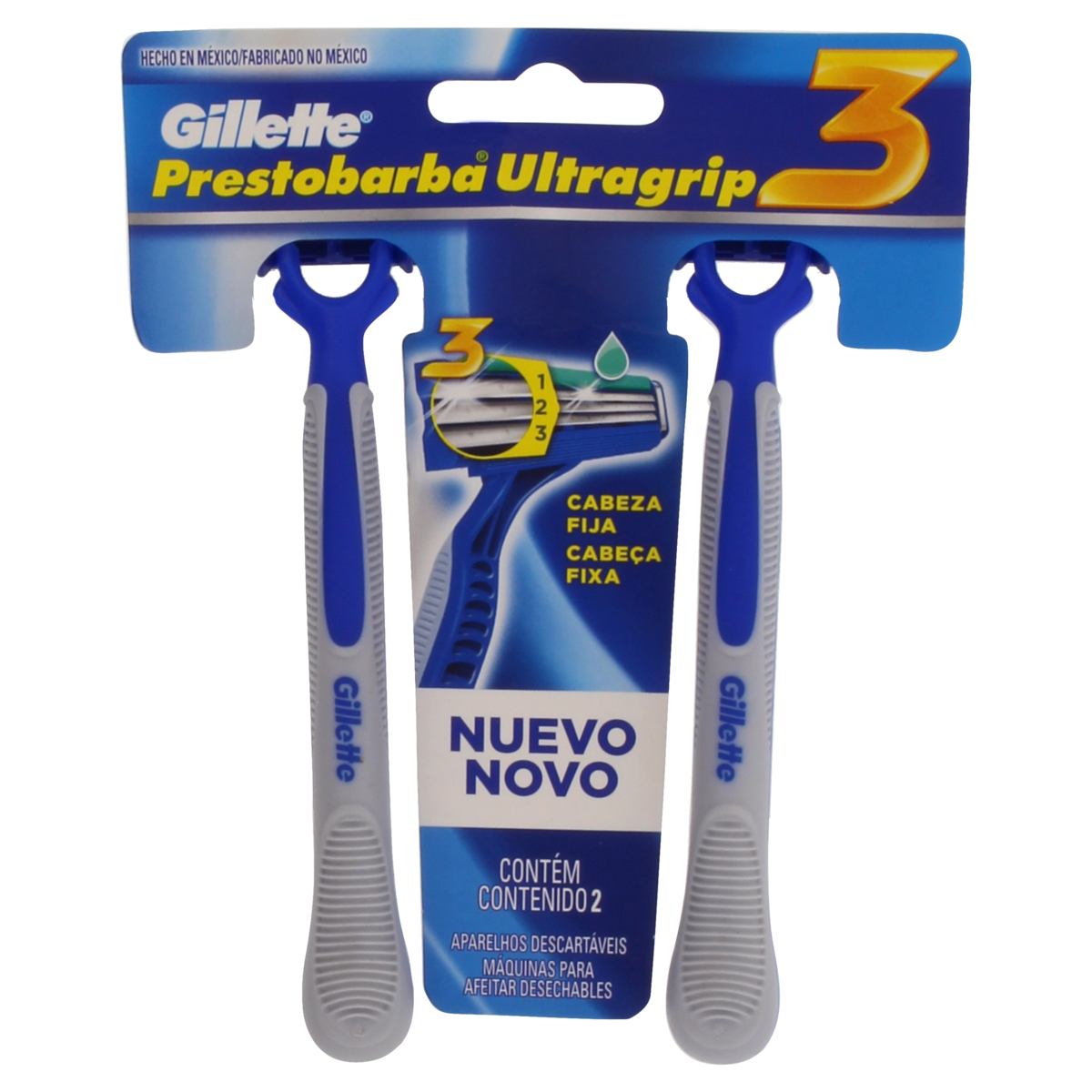 Aparelho Descart&aacute;vel para Barbear Gillette Prestobarba Ultragrip3 C/2 Unidades