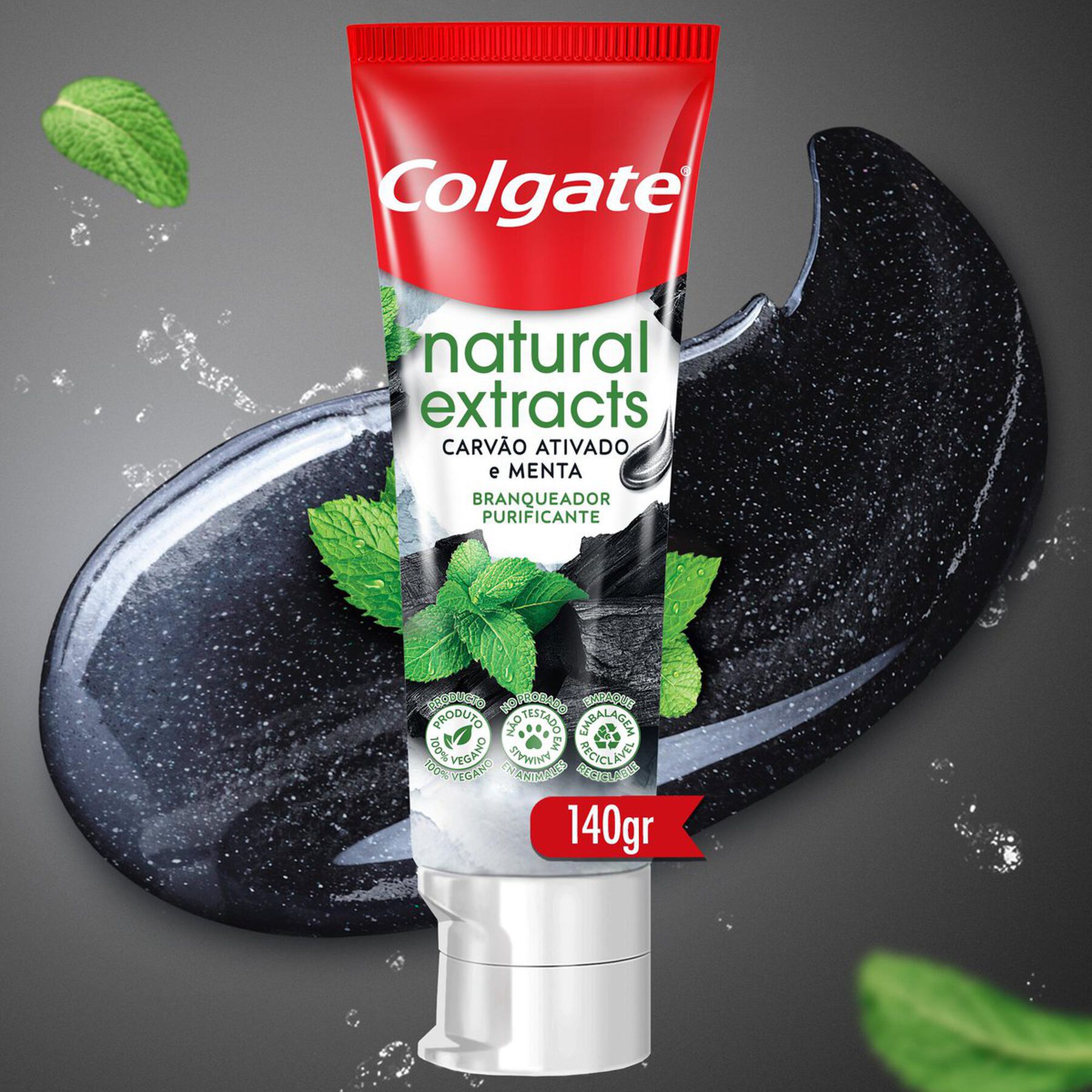 Creme Dental Carv&atilde;o Ativado e Menta Natural Extracts Colgate 140g&nbsp;