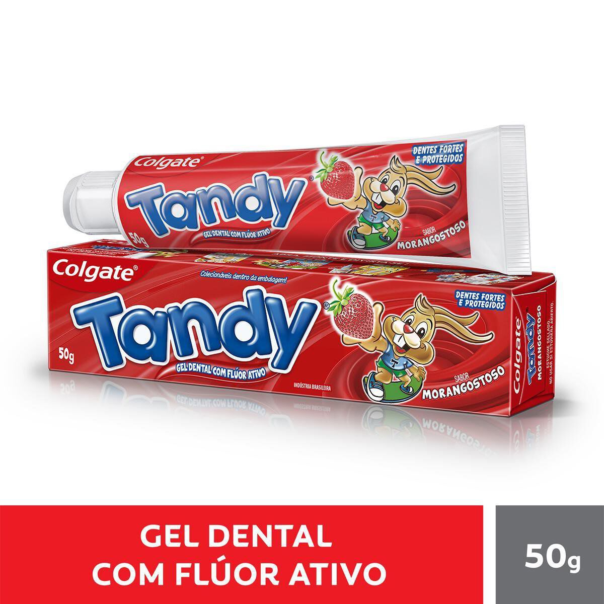 Gel Dental Infantil com Fl&uacute;or Morangostoso Tandy Caixa 50g