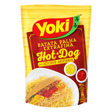 Batata Palha Extrafina Hot-Dog Ketchup e Mostarda Yoki Sachê 100g