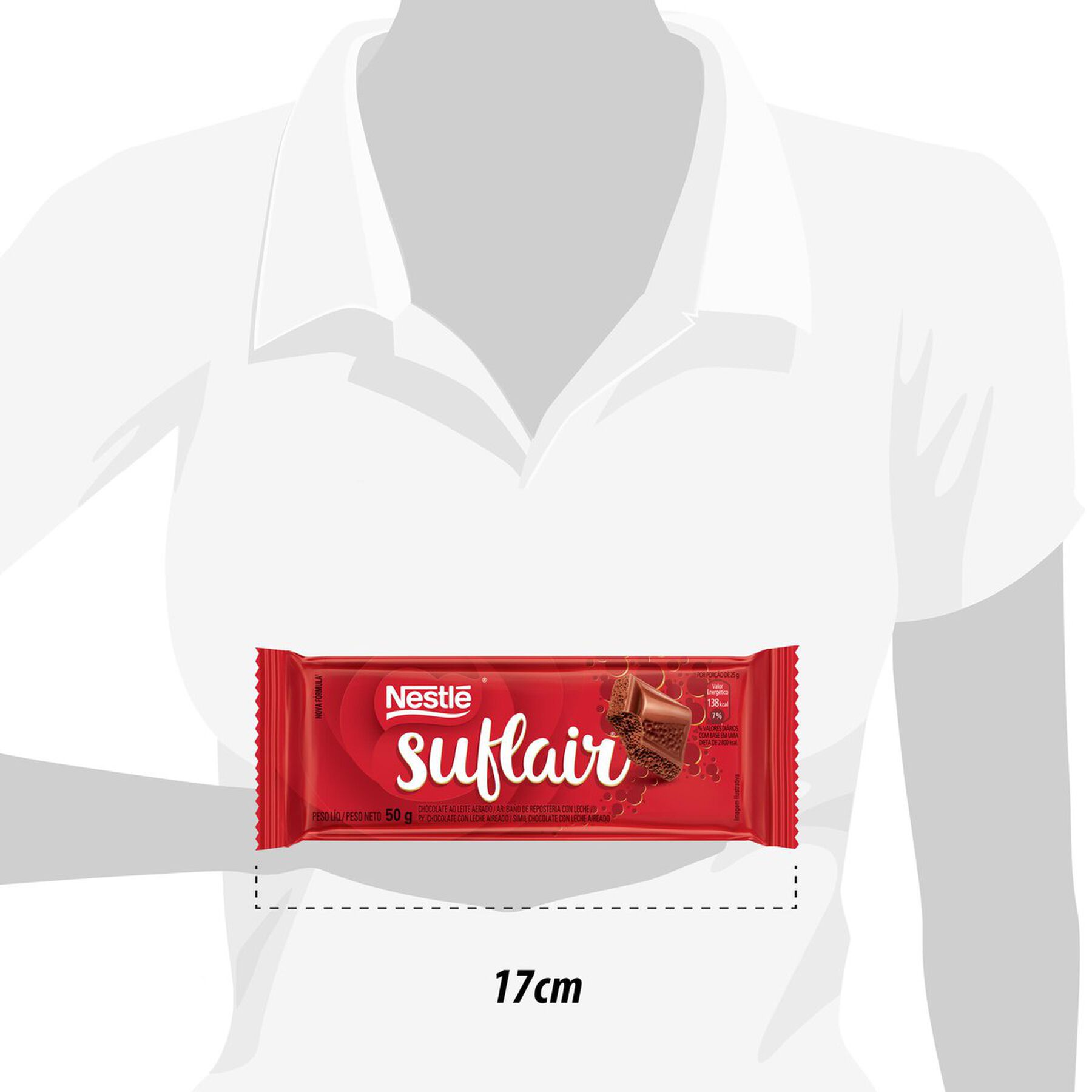 Barra de Chocolate ao Leite Suflair Nestlé 50g