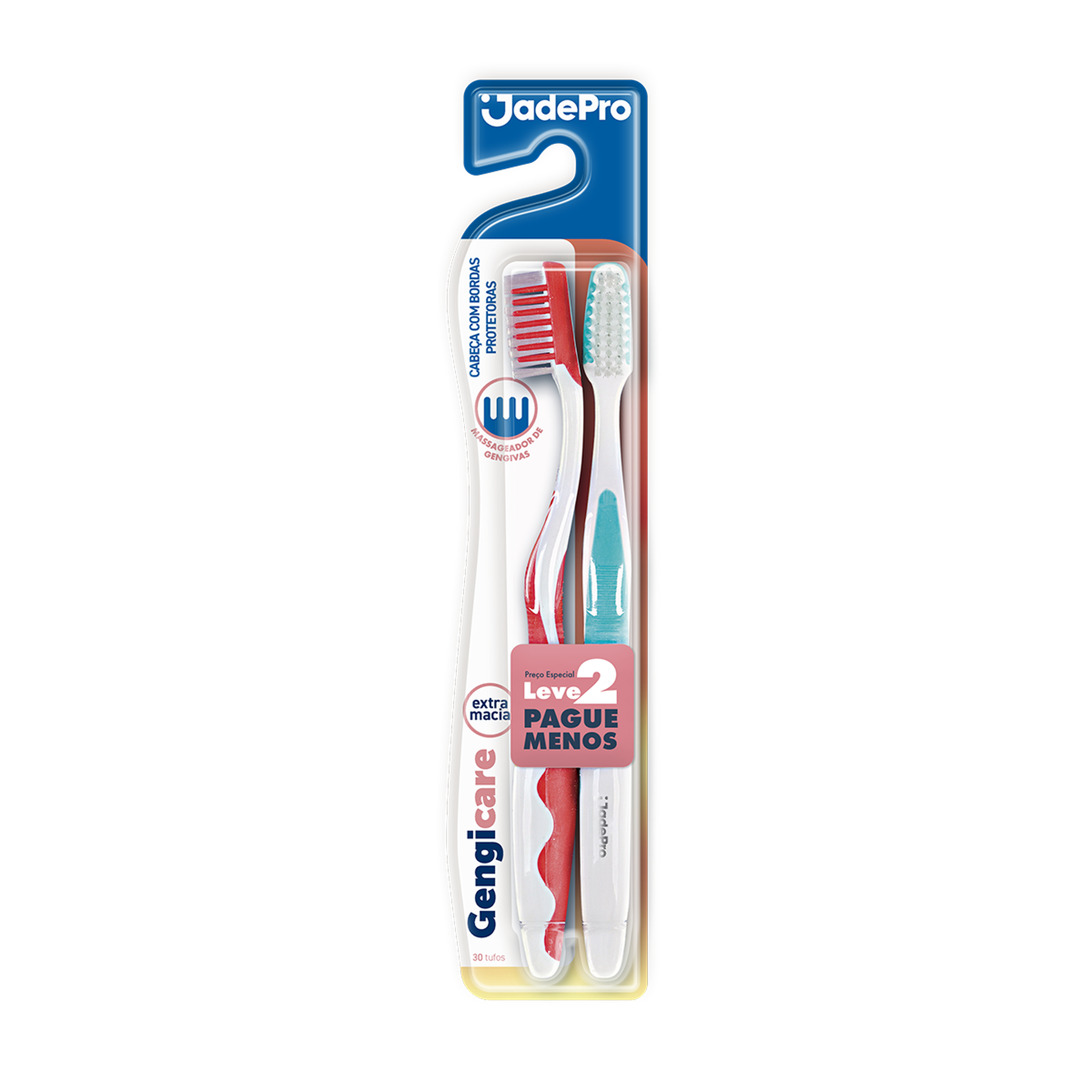Escova Dental Jadefrog Gengicare 529 Macia C/2 Unidades