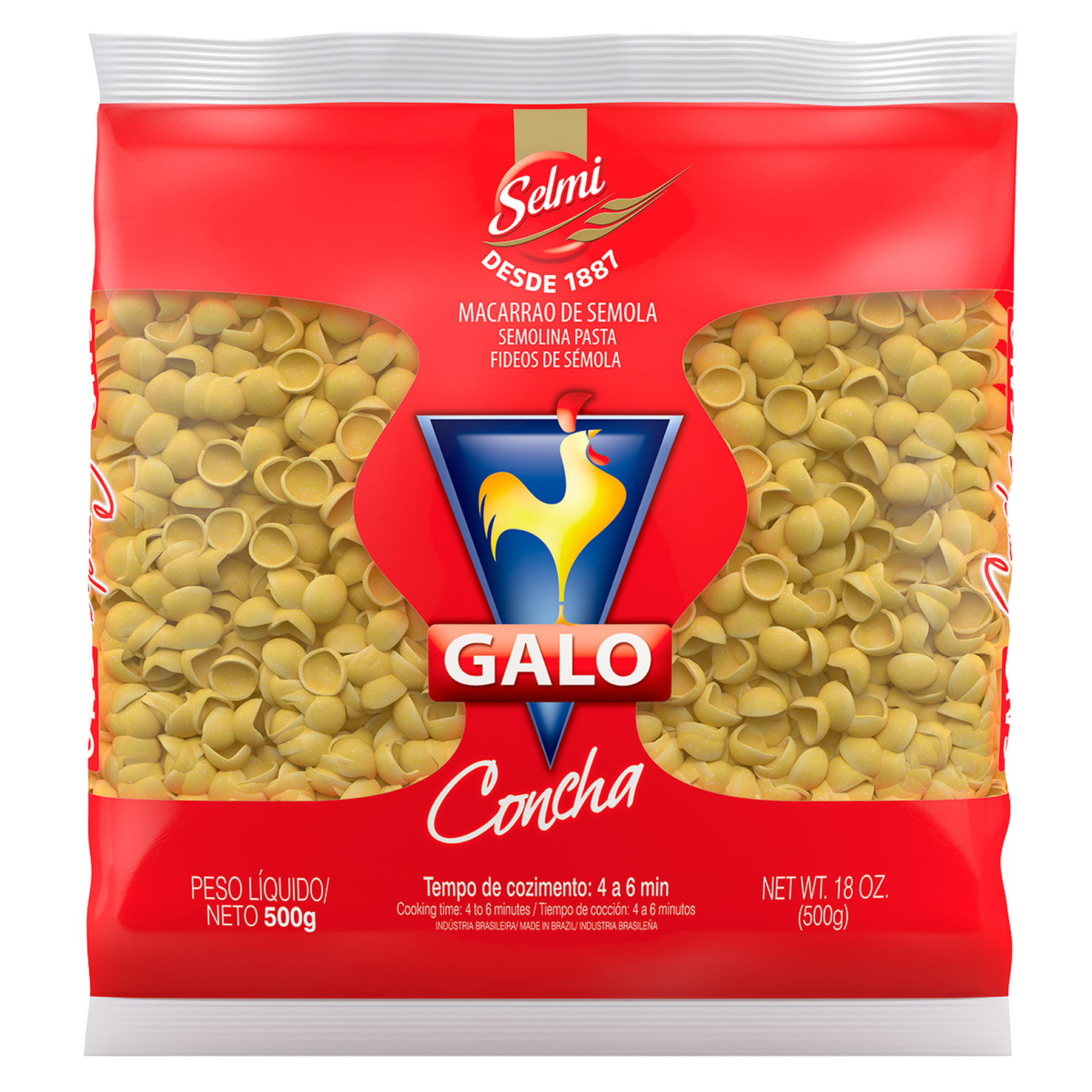 Macarr&atilde;o de S&ecirc;mola Concha Galo Pacote 500g&nbsp;