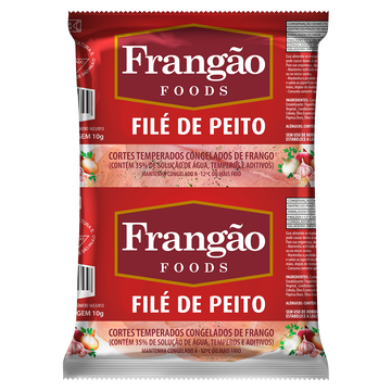 Filé de Peito de Frango Temperado Frangão Foods Kg aprox. 900g