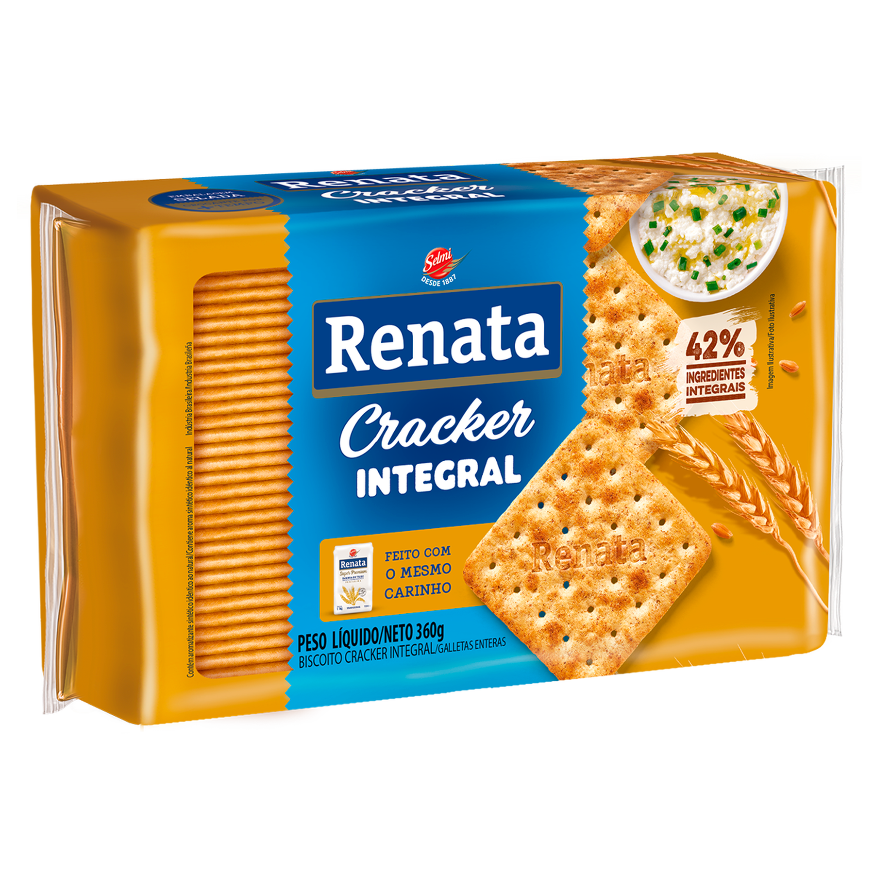 Biscoito Cracker Integral Renata Pacote 360g