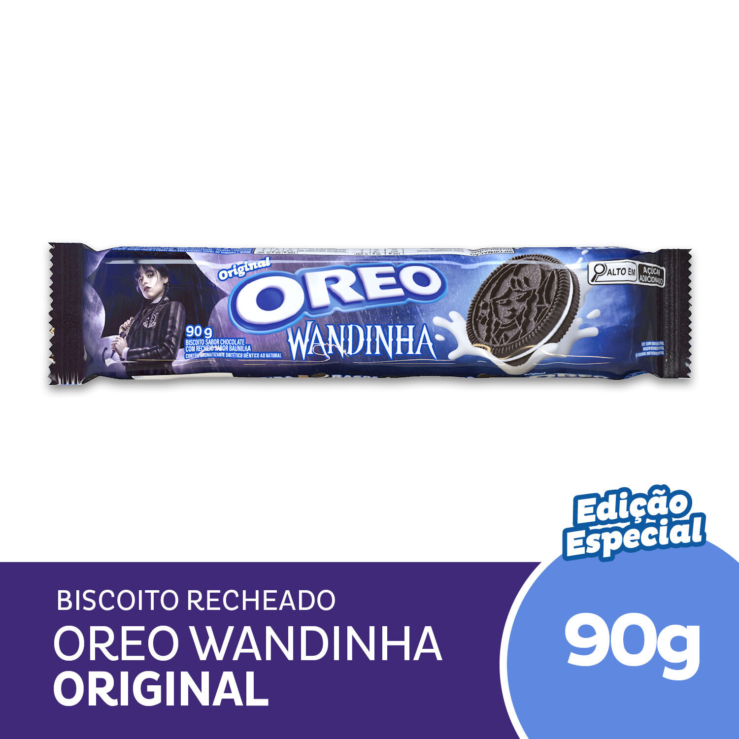 Biscoito Chocolate Recheio Baunilha Oreo Pacote 90g