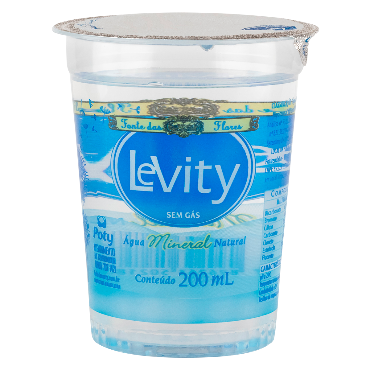 &Aacute;gua Mineral Natural sem G&aacute;s Levity Copo 200ml