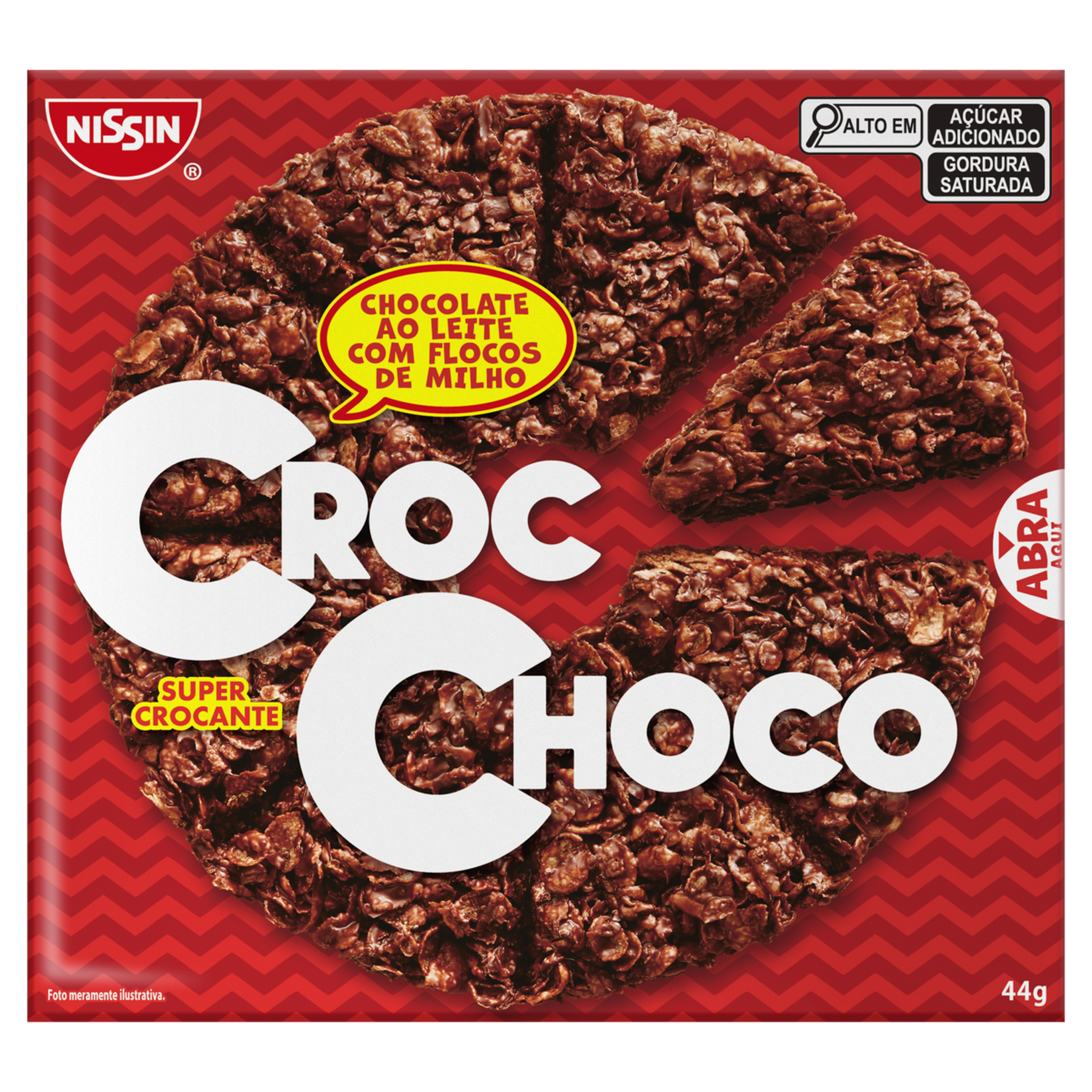 Chocolate ao Leite com Flocos de Milho Croc Choco Nissin Caixa 44g