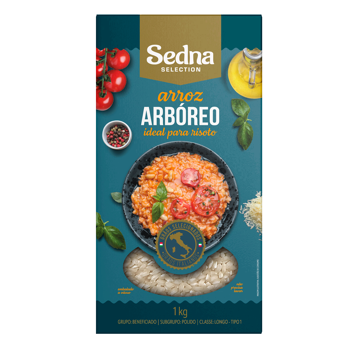 Arroz Arb&oacute;reo Sedna Caixa 1kg