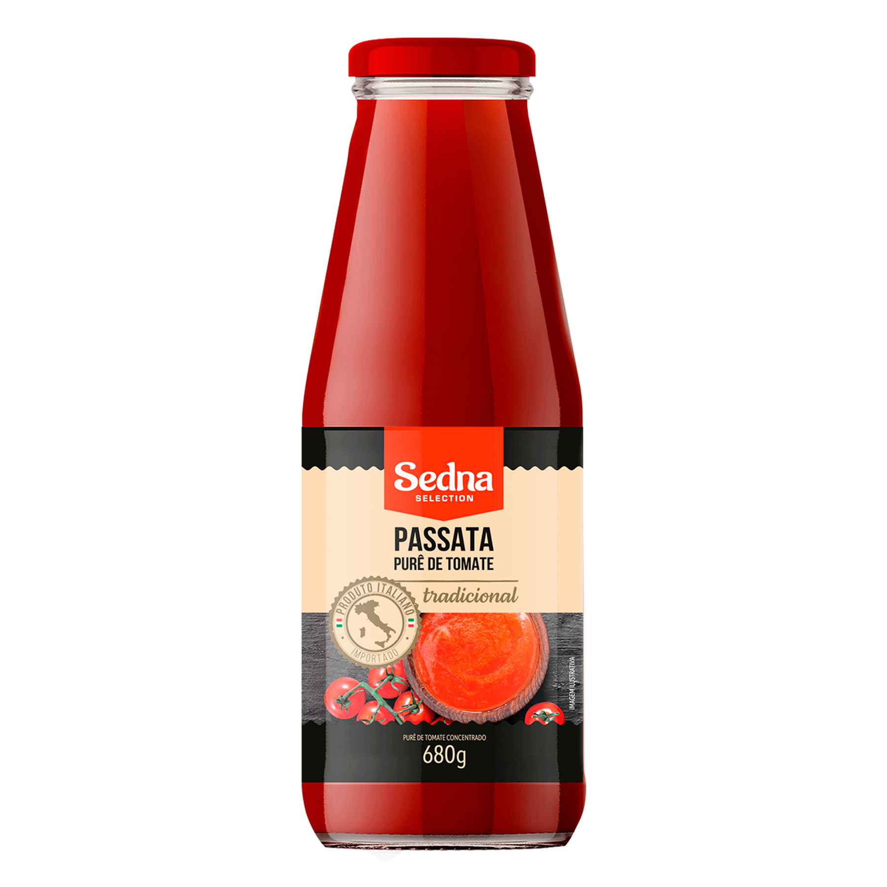 Passata Purê de Tomate Tradicional Sedna 680g