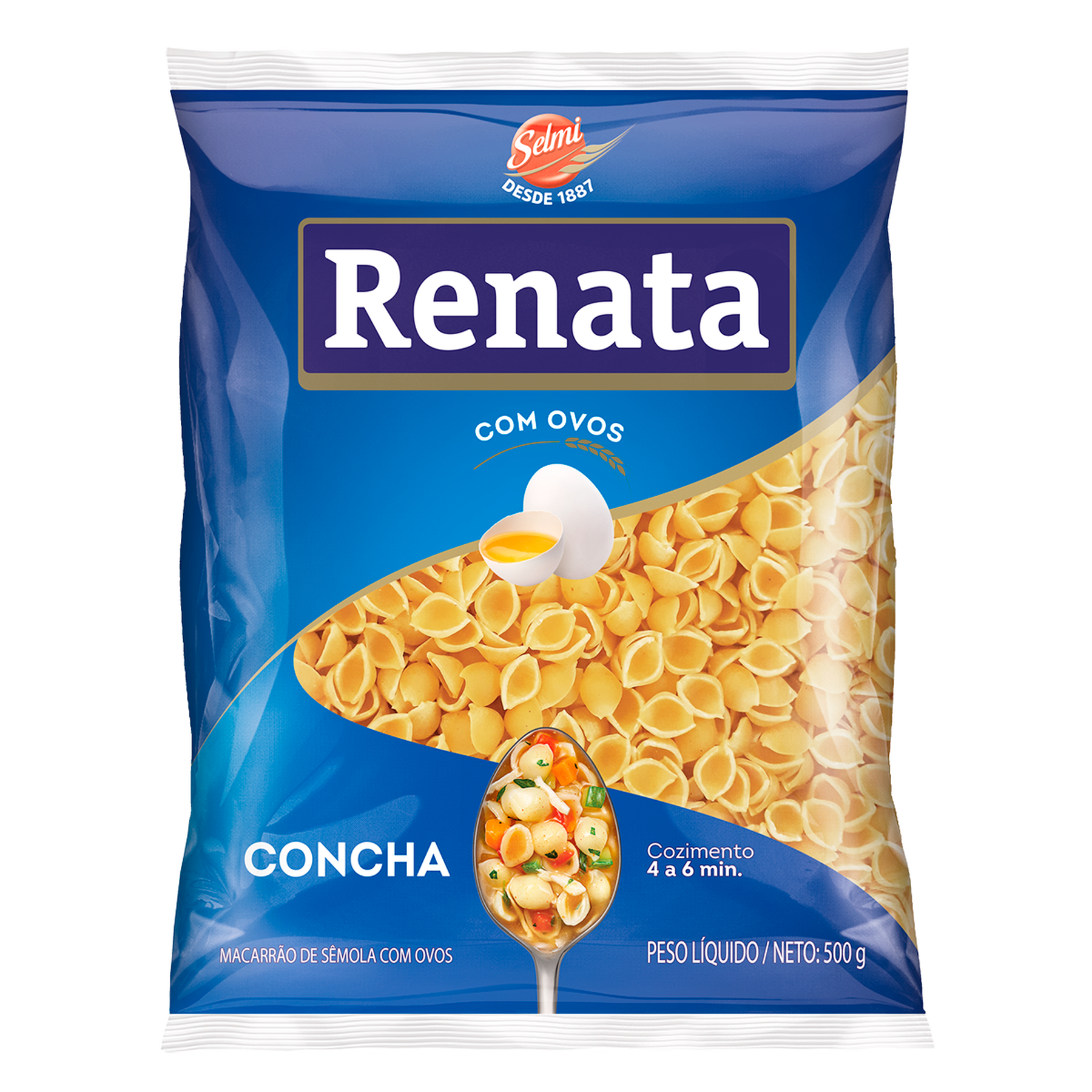 Macarr&atilde;o de S&ecirc;mola com Ovos Concha Renata Pacote 500g&nbsp;
