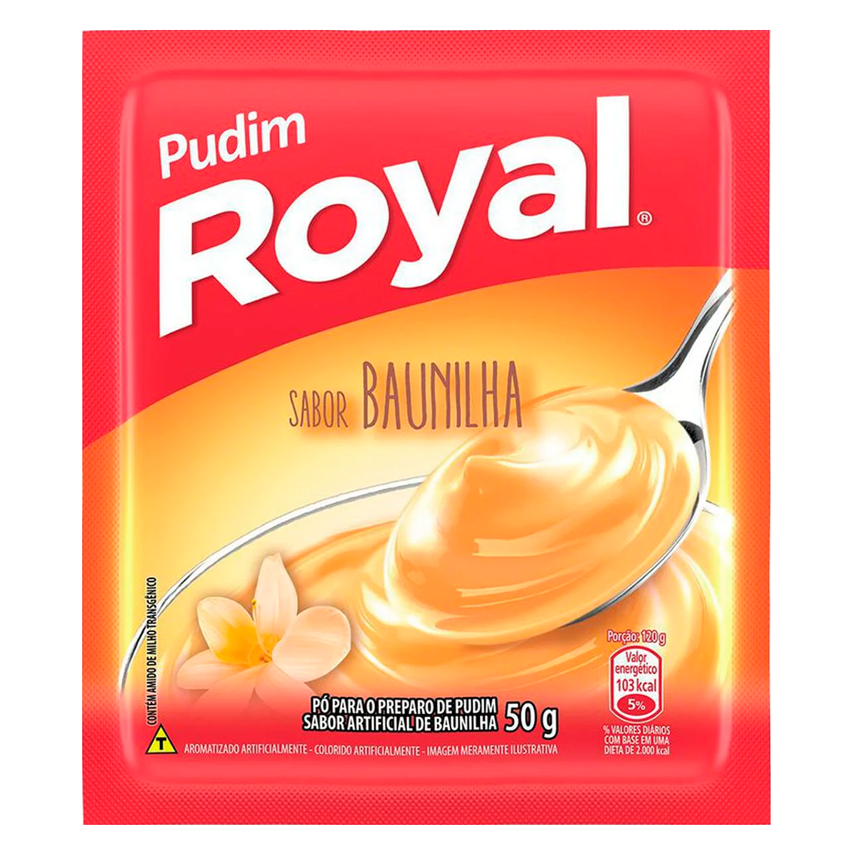 P&oacute; para Pudim Baunilha Royal Pacote 50g&nbsp;