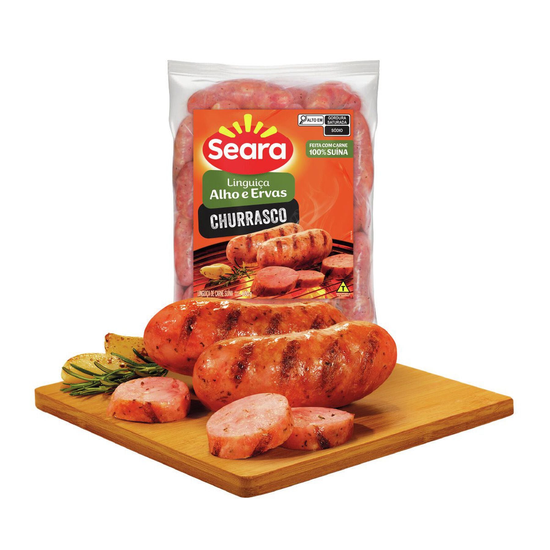 Lingui&ccedil;a Alho e Ervas Churrasco Seara 600g&nbsp;