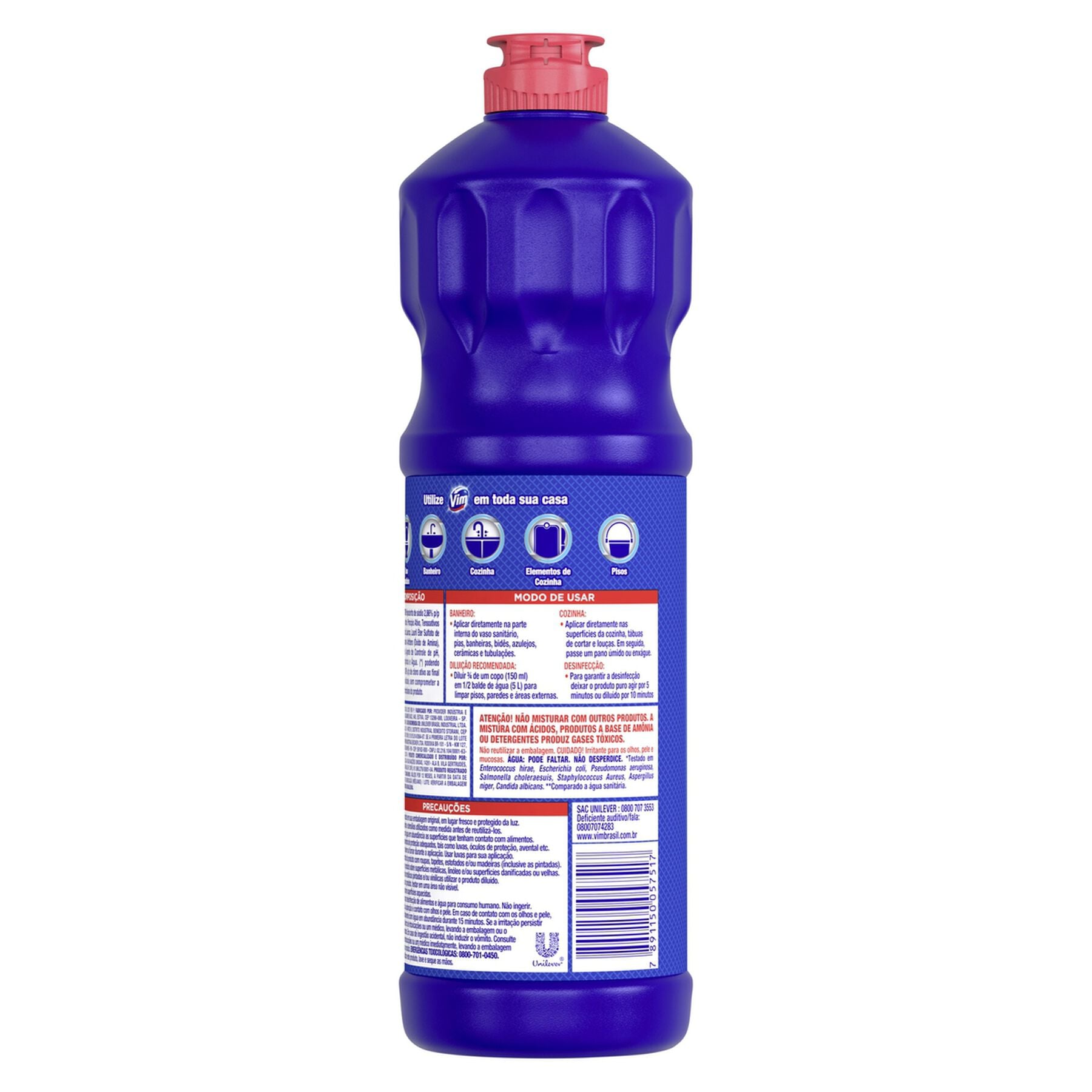 Desinfetante Multiuso Cloro Gel Original Vim Frasco 700ml&nbsp;