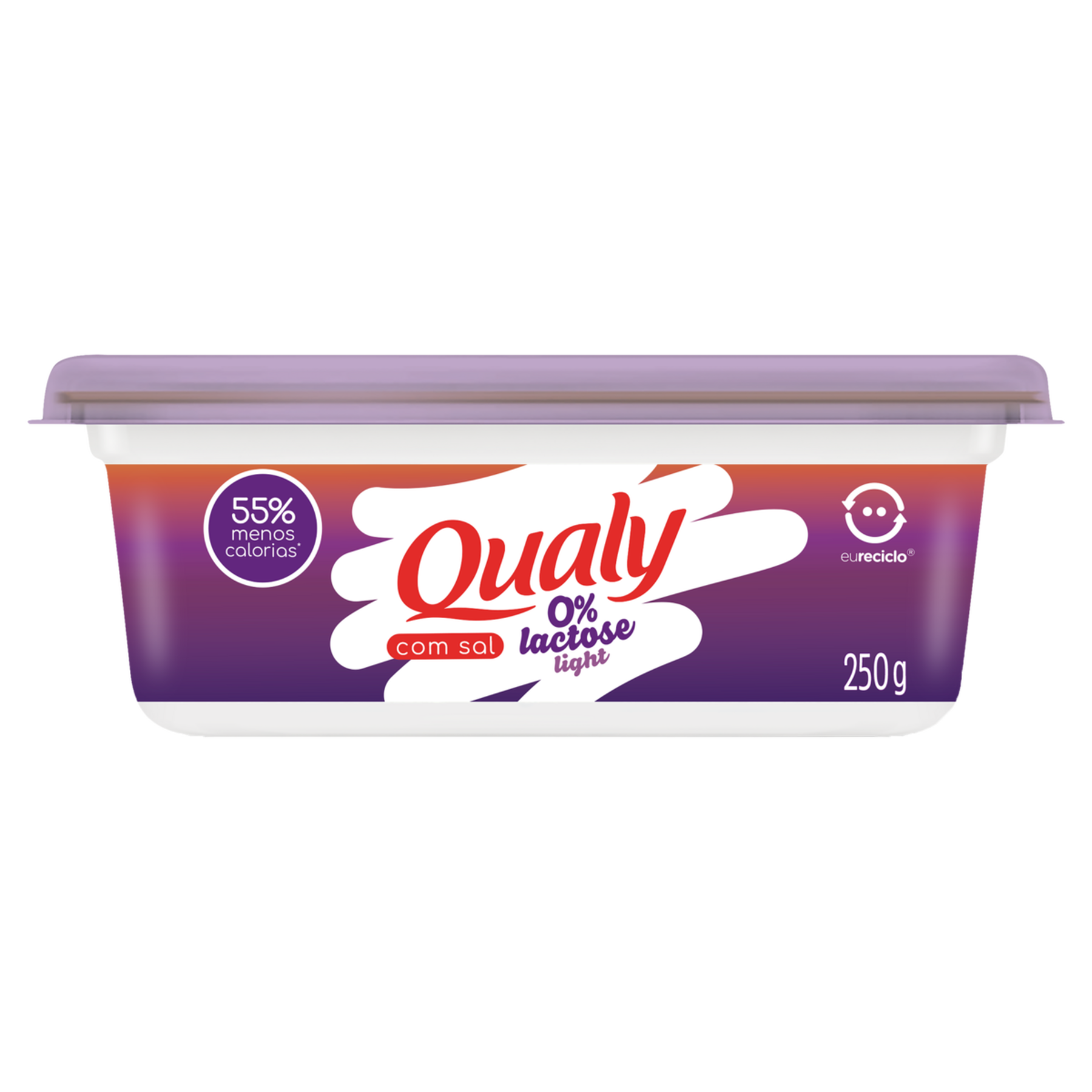 Margarina com Sal Light Zero Lactose Qualy Pote 250g&nbsp;