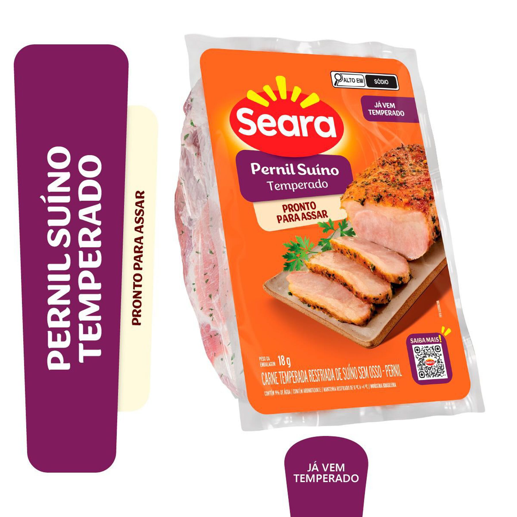 Carne Temperada Pernil Suíno Seara aprox. 800g