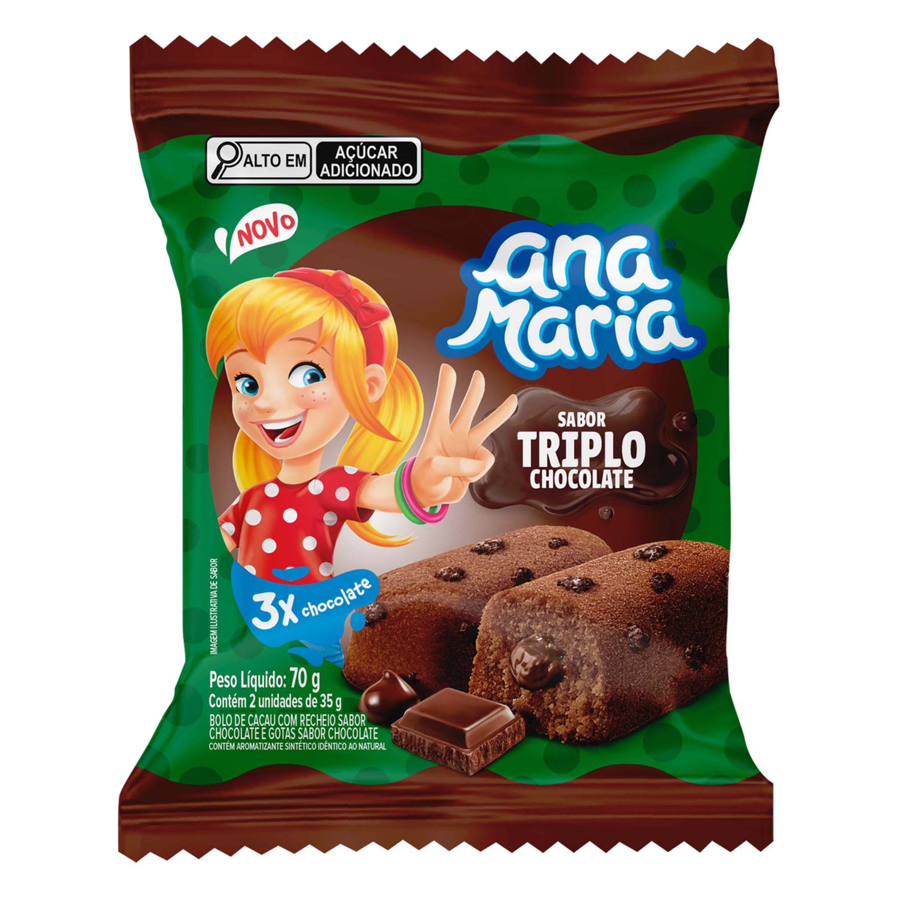 Bolinho Triplo Chocolate Ana Maria Pacote 70g